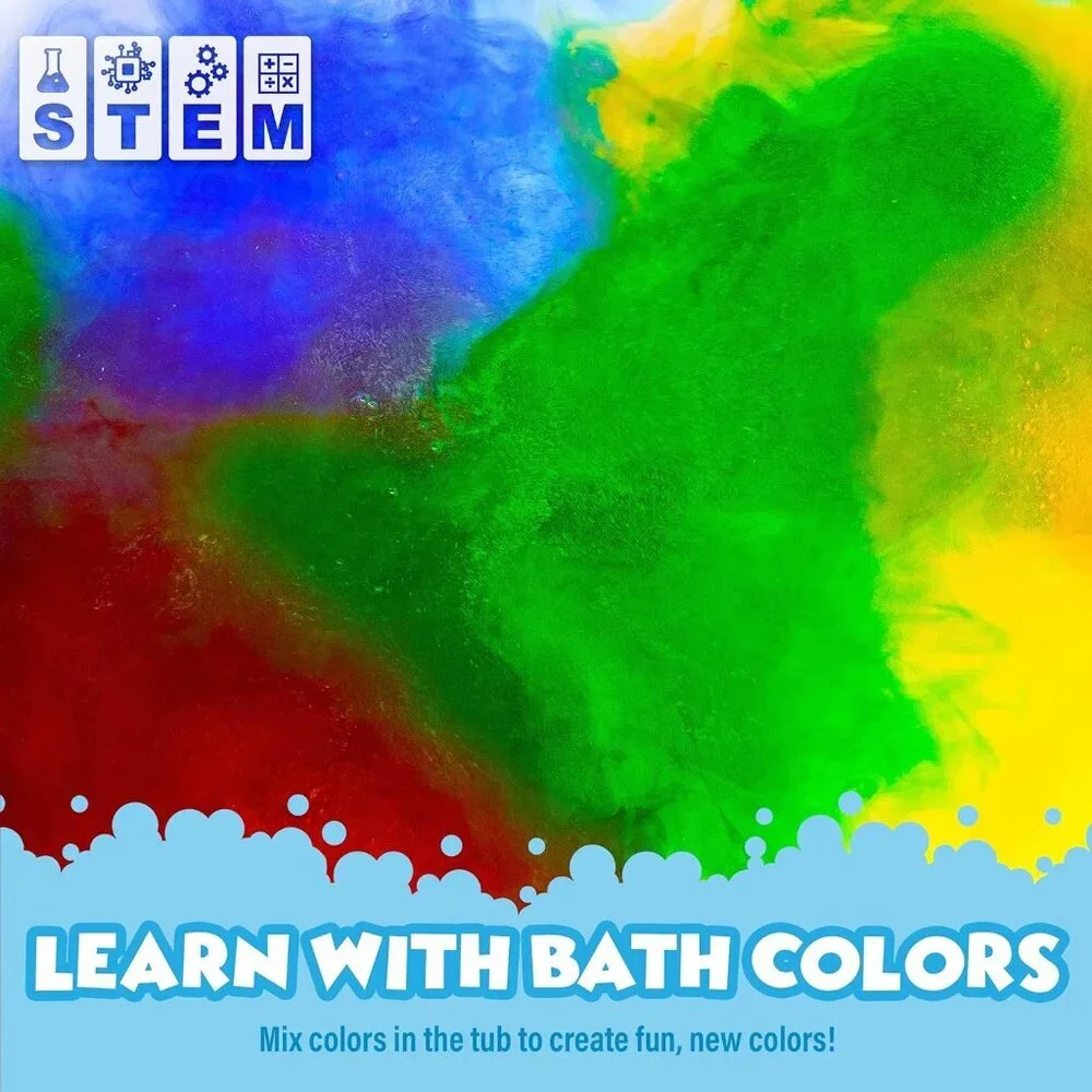 Bath Color Tablets for Kids, 150 Count | Nontoxic & Fragrance-Free | Fizzy & Viv